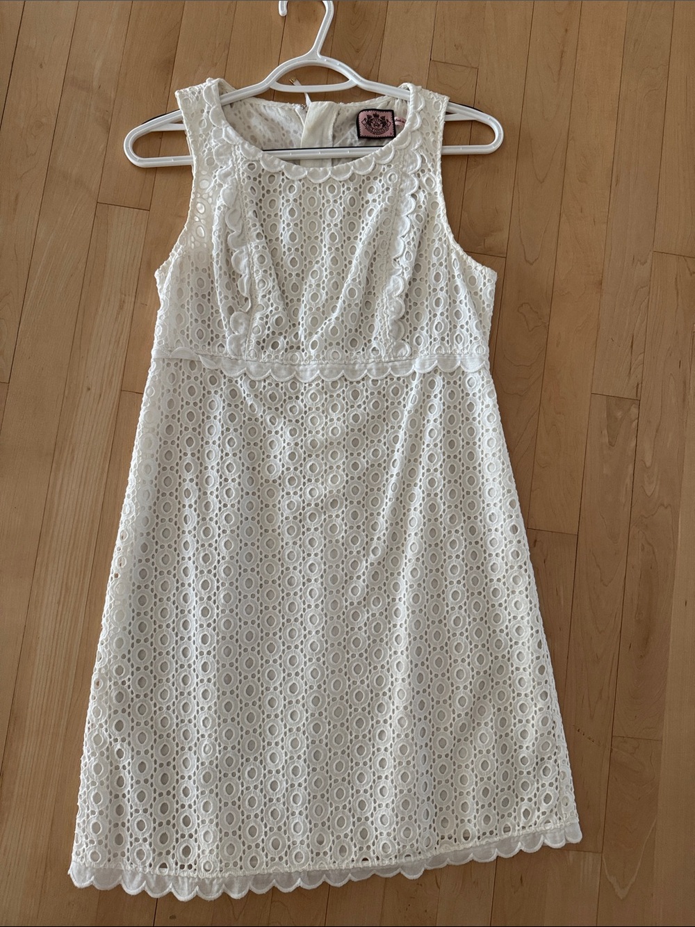 Juicy Couture White Eyelet Lace Midi Dress